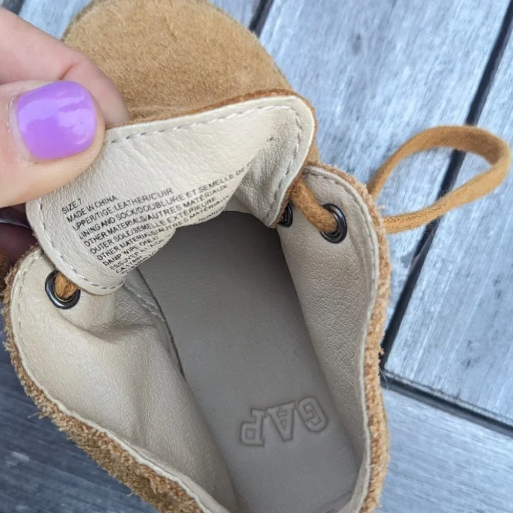 BABY Gap suede lace up booties size 7
